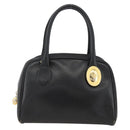 Christian Dior Hand Bag Leather Black Gold Auth BA11579A-13