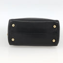 Christian Dior Hand Bag Leather Black Gold Auth BA11579A-5