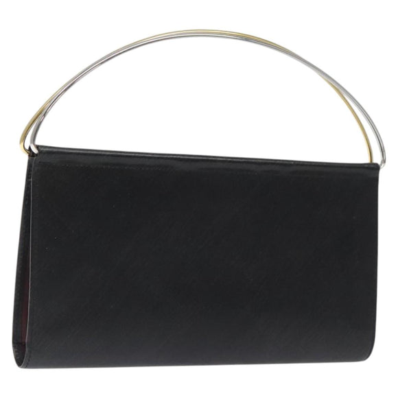 CARTIER Hand Long Wallet Leather Black Auth BA1158