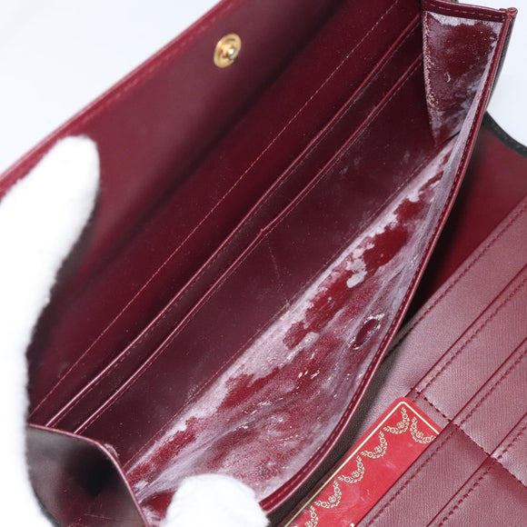 CARTIER Hand Long Wallet Leather Black Auth BA1158