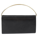 CARTIER Hand Long Wallet Leather Black Auth BA1158-2