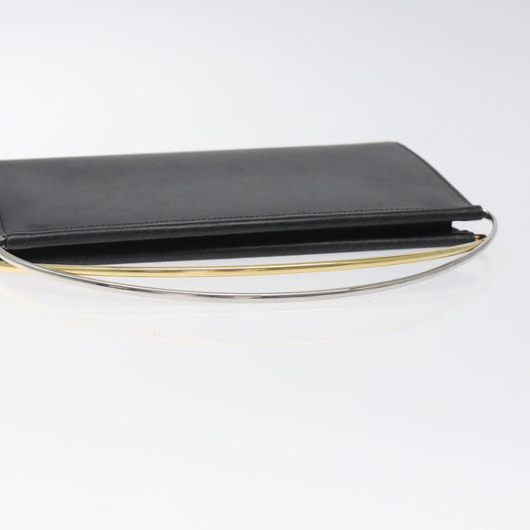 CARTIER Hand Long Wallet Leather Black Auth BA1158