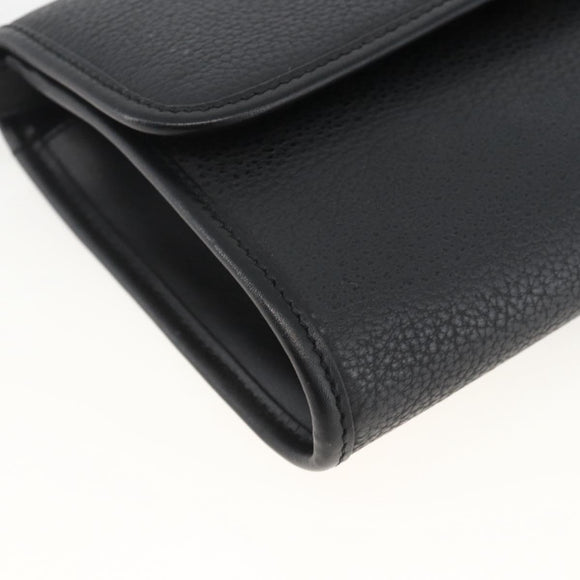 GUCCI Shoulder Bag Leather Black Gold 004 115 3410 Auth BA11580
