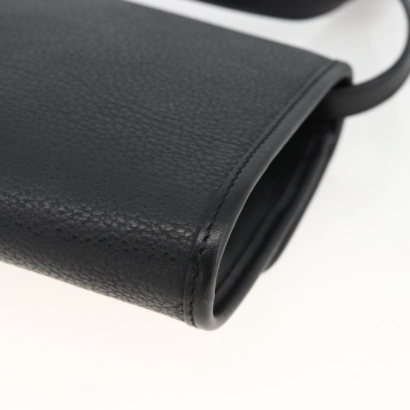 GUCCI Shoulder Bag Leather Black Gold 004 115 3410 Auth BA11580