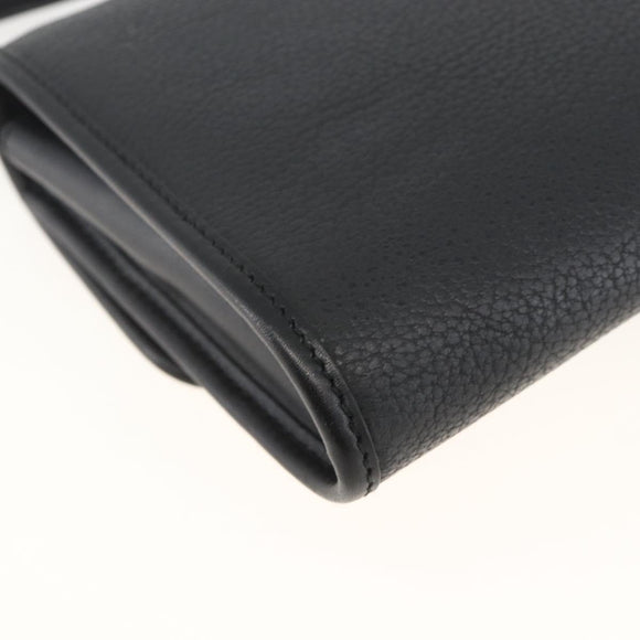 GUCCI Shoulder Bag Leather Black Gold 004 115 3410 Auth BA11580