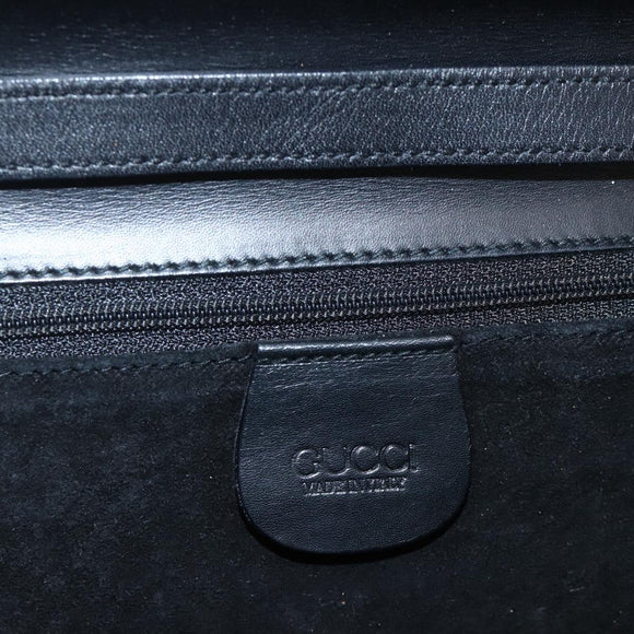 GUCCI Shoulder Bag Leather Black Gold 004 115 3410 Auth BA11580