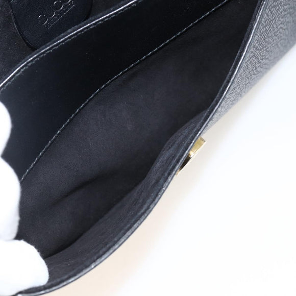 GUCCI Shoulder Bag Leather Black Gold 004 115 3410 Auth BA11580