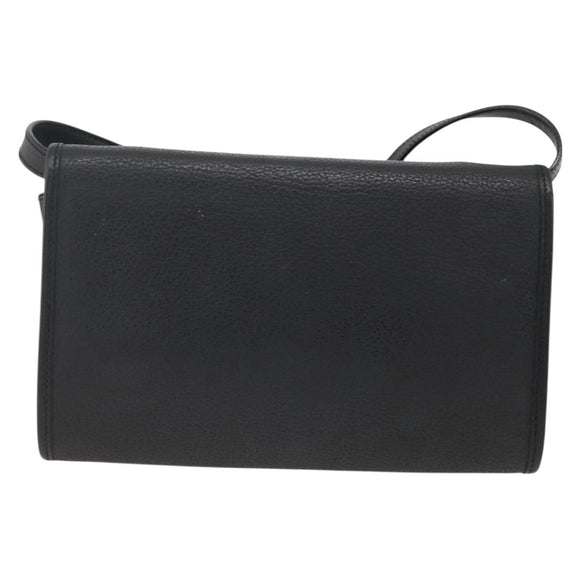 GUCCI Shoulder Bag Leather Black Gold 004 115 3410 Auth BA11580