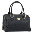 MCM Logogram Vicetos Hand Bag PVC Black Gold Auth BA11589-1