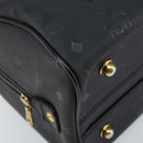 MCM Logogram Vicetos Hand Bag PVC Black Gold Auth BA11589-15