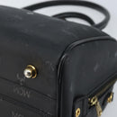 MCM Logogram Vicetos Hand Bag PVC Black Gold Auth BA11589-16