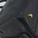 MCM Logogram Vicetos Hand Bag PVC Black Gold Auth BA11589-9
