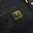 MCM Logogram Vicetos Hand Bag PVC Black Gold Auth BA11589-12