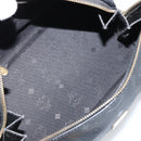MCM Logogram Vicetos Hand Bag PVC Black Gold Auth BA11589-11