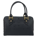 MCM Logogram Vicetos Hand Bag PVC Black Gold Auth BA11589-2
