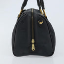 MCM Logogram Vicetos Hand Bag PVC Black Gold Auth BA11589-3