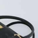 MCM Logogram Vicetos Hand Bag PVC Black Gold Auth BA11589-8