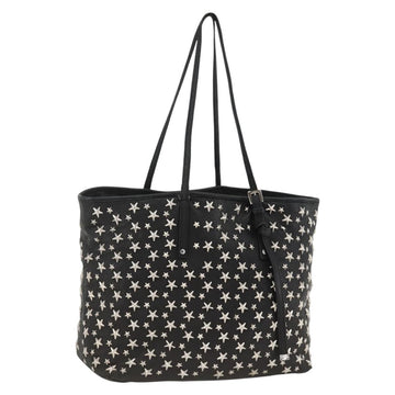 Jimmy Choo Tote Bag Leather Black Silver Auth BA11590