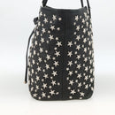 Jimmy Choo Tote Bag Leather Black Silver Auth BA11590-5