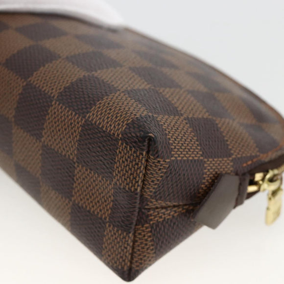 LOUIS VUITTON Damier Ebene Pochette Cosmetic PM Pouch N47516 LV Auth BA11593