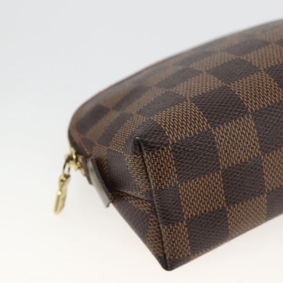 LOUIS VUITTON Damier Ebene Pochette Cosmetic PM Pouch N47516 LV Auth BA11593