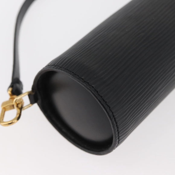 LOUIS VUITTON Epi Soufflot Pouch Pouch Black LV Auth BA11601