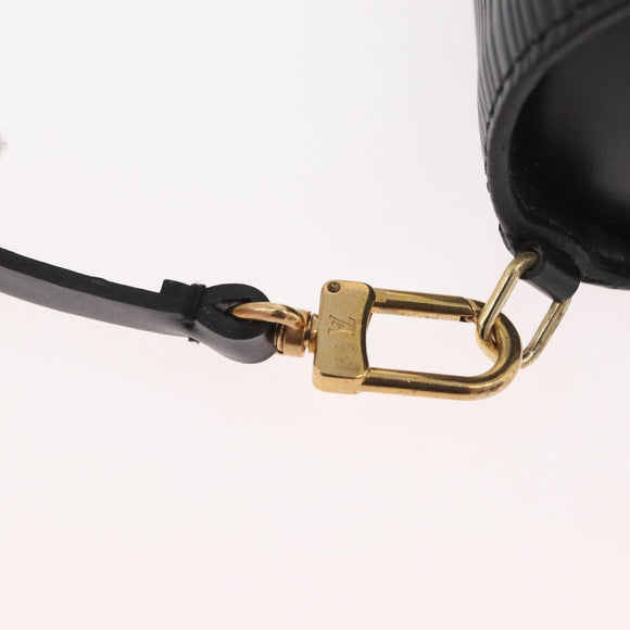LOUIS VUITTON Epi Soufflot Pouch Pouch Black LV Auth BA11601