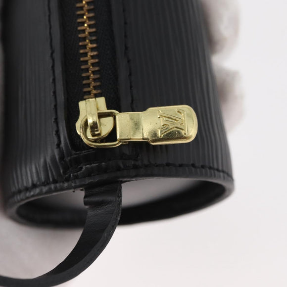 LOUIS VUITTON Epi Soufflot Pouch Pouch Black LV Auth BA11601
