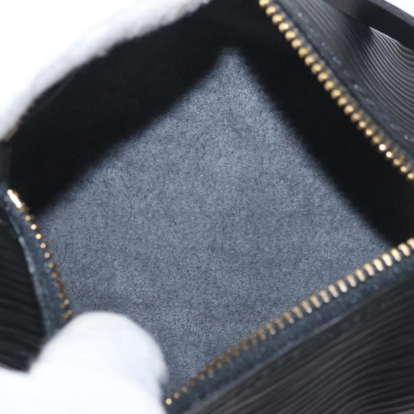 LOUIS VUITTON Epi Soufflot Pouch Pouch Black LV Auth BA11601