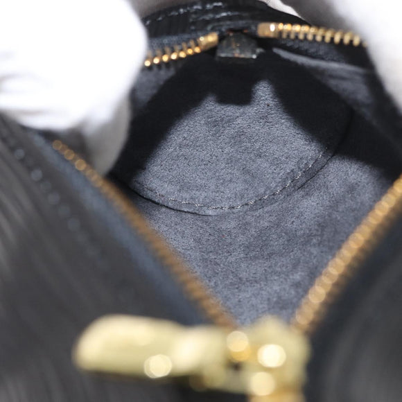 LOUIS VUITTON Epi Soufflot Pouch Pouch Black LV Auth BA11601