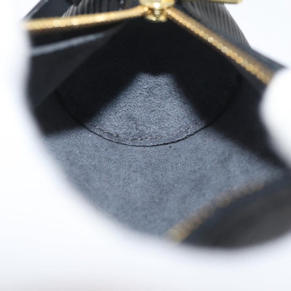 LOUIS VUITTON Epi Soufflot Pouch Pouch Black LV Auth BA11601