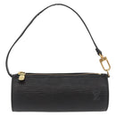 LOUIS VUITTON Epi Soufflot Pouch Pouch Black LV Auth BA11601-13