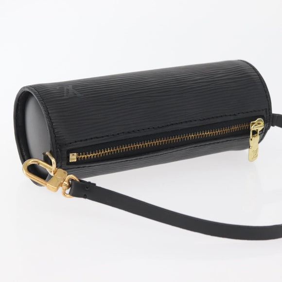 LOUIS VUITTON Epi Soufflot Pouch Pouch Black LV Auth BA11601