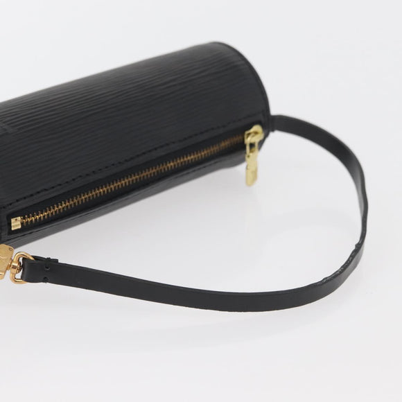 LOUIS VUITTON Epi Soufflot Pouch Pouch Black LV Auth BA11601