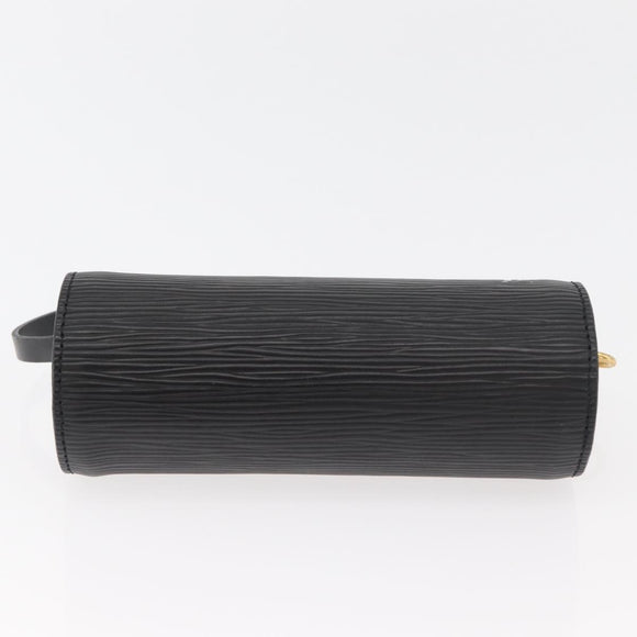 LOUIS VUITTON Epi Soufflot Pouch Pouch Black LV Auth BA11601