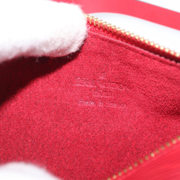 LOUIS VUITTON Epi Soufflot Pouch Accessory Pouch Red LV Auth BA11602