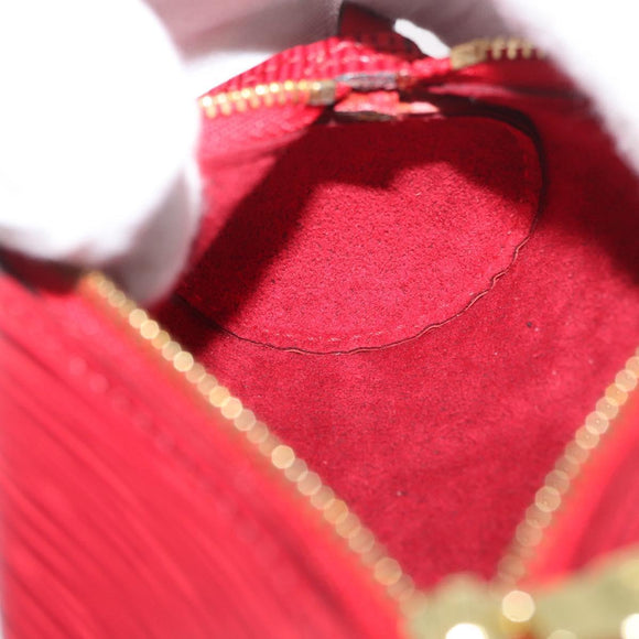 LOUIS VUITTON Epi Soufflot Pouch Accessory Pouch Red LV Auth BA11602