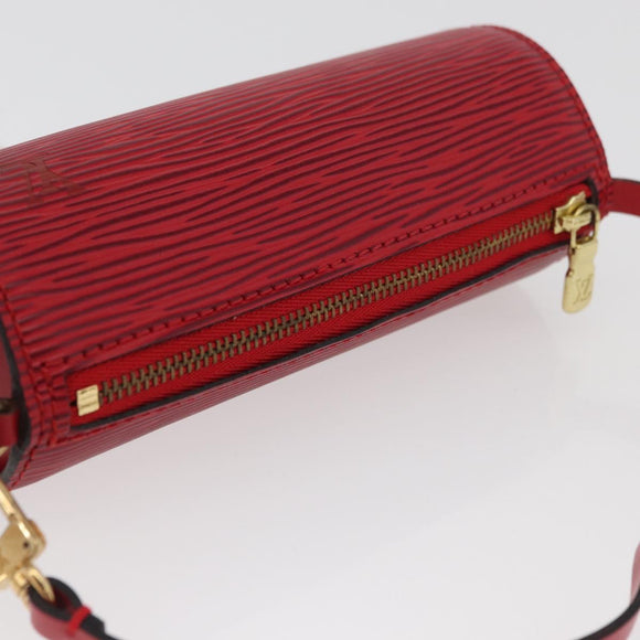 LOUIS VUITTON Epi Soufflot Pouch Accessory Pouch Red LV Auth BA11602