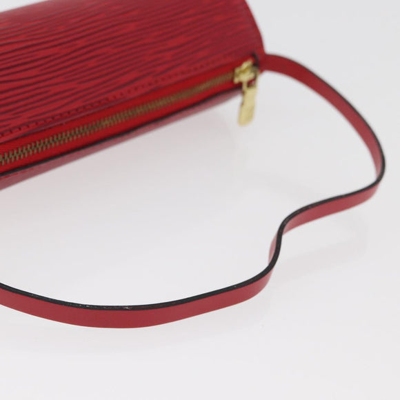 LOUIS VUITTON Epi Soufflot Pouch Accessory Pouch Red LV Auth BA11602