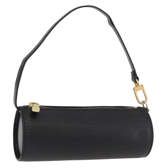 LOUIS VUITTON Epi Soufflot Pouch Pouch Black LV Auth BA11603