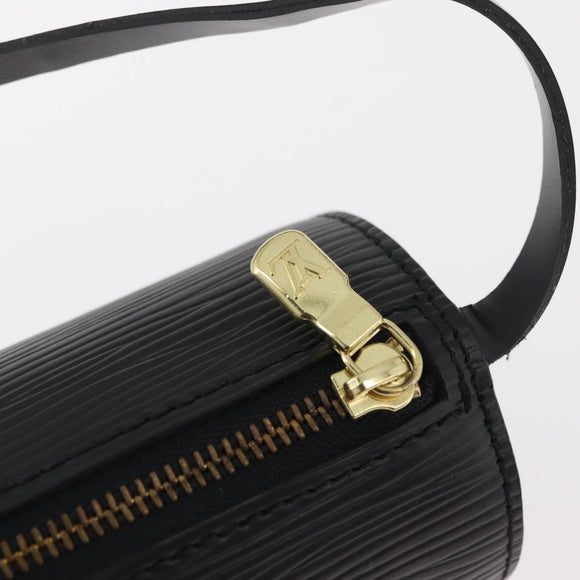 LOUIS VUITTON Epi Soufflot Pouch Pouch Black LV Auth BA11603