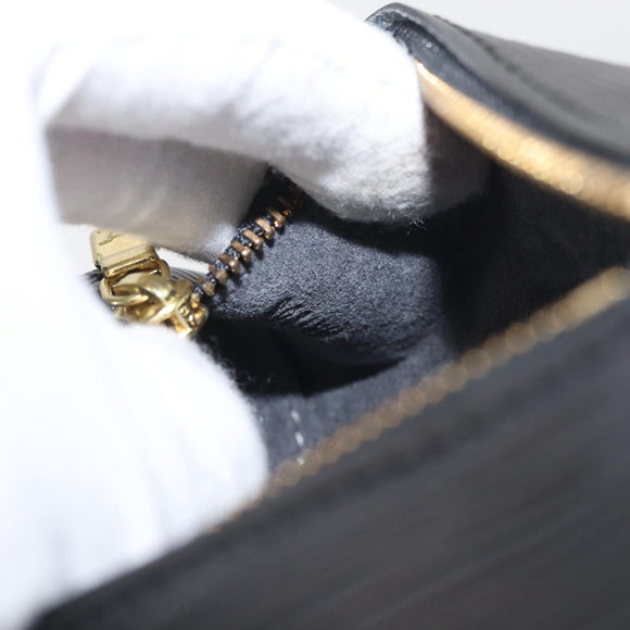 LOUIS VUITTON Epi Soufflot Pouch Pouch Black LV Auth BA11603