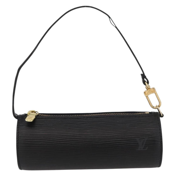 LOUIS VUITTON Epi Soufflot Pouch Pouch Black LV Auth BA11603