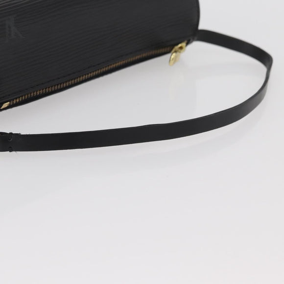 LOUIS VUITTON Epi Soufflot Pouch Pouch Black LV Auth BA11603