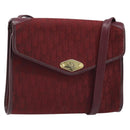 Christian Dior Trotter Canvas Shoulder Bag Red Gold Auth BA11606-1
