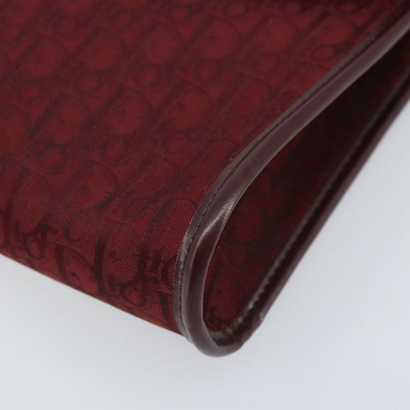 Christian Dior Trotter Canvas Shoulder Bag Red Gold Auth BA11606