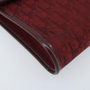 Christian Dior Trotter Canvas Shoulder Bag Red Gold Auth BA11606-14