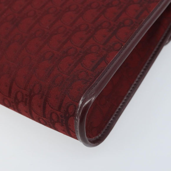 Christian Dior Trotter Canvas Shoulder Bag Red Gold Auth BA11606