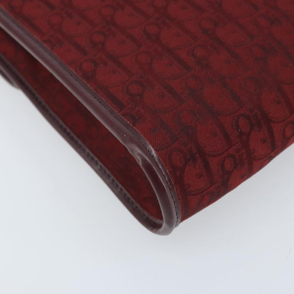 Christian Dior Trotter Canvas Shoulder Bag Red Gold Auth BA11606