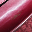 Christian Dior Trotter Canvas Shoulder Bag Red Gold Auth BA11606-18
